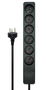 MicroConnect Regleta Danesa de 6 Tomas Negra con Cable EDB de 5m MC-EDBGRU0605B