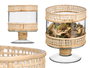 Giftdecor Portavela Copa Cilindrica Pequeño Vidrio Rattan 15 cm x 20 cm x 15 cm Transparente Natural (Set de 6)