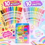 Scentos Rotuladores de punta fina con colores intensos, pastel y aromas, pack de 20 unidades