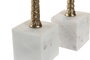DKD Home Decor Portavelas Tropical Dorado Blanco Aluminio Mármol Set de 2 (2 Unidades) 10 x 26 x 10 cm