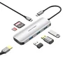 Vention Hub USB C 7 en 1 TOJHB - Docking con HDMI 4K, 3x USB 3.0, 100W PD, Lector SD/TF, Color Gris Plata para MacBook/PC
