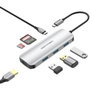 Vention Docking USB-C 7 en 1 con HDMI 4K, 3xUSB 3.0, Lector de Tarjetas y PD 100W - Gris