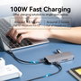 Vention Docking USB-C 7 en 1 con HDMI 4K, 3xUSB 3.0, Lector de Tarjetas y PD 100W - Gris
