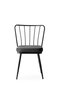 Hanah Home 942 V2 Juego de Sillas de Terciopelo Negro con Estructura de Metal, Diseño Bohemio/Hotel, Set de 2 Piezas