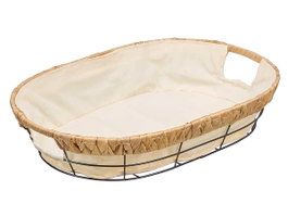 KINVARA Cesta Metal Ovalada Tela Beige