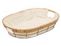 KINVARA Cesta Metal Ovalada Tela Beige