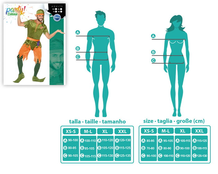 Disfraz de Duende Hombre Adulto Verde XL Disfraz de Duende Hombre Adulto Verde XL