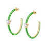 Chiara Ferragni Pendientes Love Parade Esmalte Verde y Circonitas