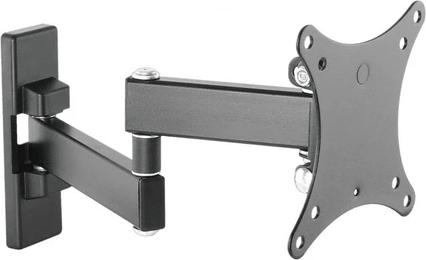 Vision VFM-WA1X1B Soporte de Brazo Mural para Monitor de 13 a 27 Pulgadas, VESA 75x75/100x100, Doble Articulación, Inclinación y Giro, CTS 15 kg, Negro
