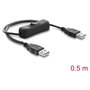 DeLOCK 81656 Cable de alimentación USB Tipo-A a Tipo-A con interruptor 0,5 m