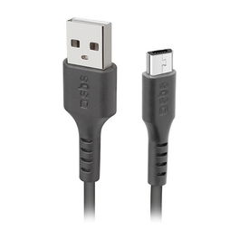 SBS TECABLEMICRO2K Cable USB 2.0 a Micro USB Negro, 2 metros, Conectores Macho USB A y Micro-USB B