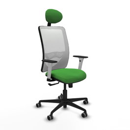 PIQUERAS Y CRESPO Silla de oficina Zulema con mecanismo Sincro, Verde y Blanco