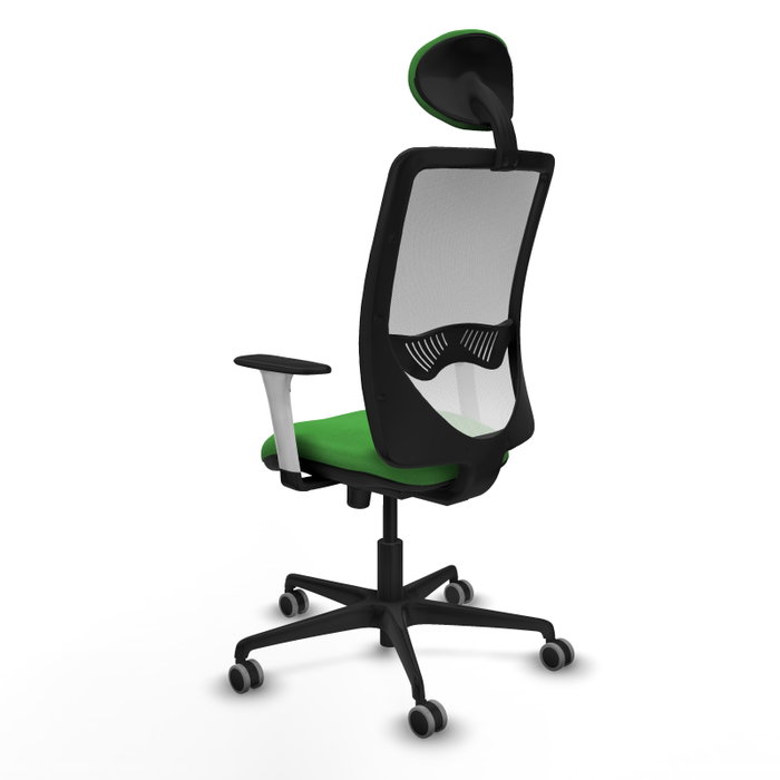 PIQUERAS Y CRESPO Silla de oficina Zulema con mecanismo Sincro, Verde y Blanco