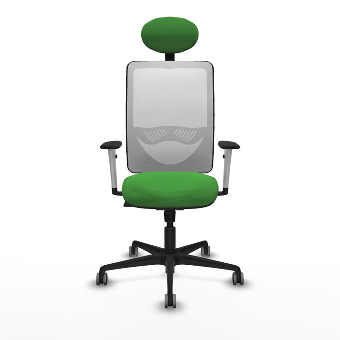 PIQUERAS Y CRESPO Silla de oficina Zulema con mecanismo Sincro, Verde y Blanco