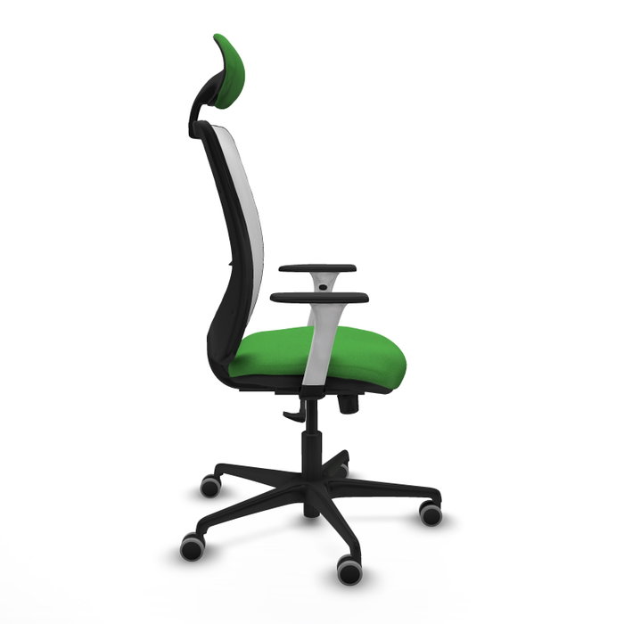 PIQUERAS Y CRESPO Silla de oficina Zulema con mecanismo Sincro, Verde y Blanco
