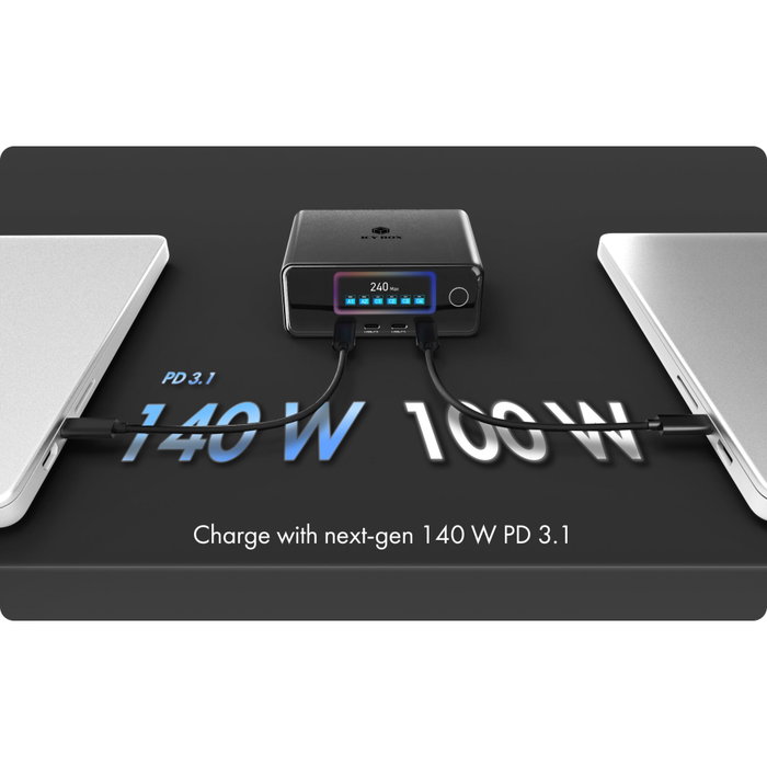 ICY BOX Diamond Charge 2401 Cargador de 240 W con pantalla LCD ICY BOX Diamond Charge 2401 Cargador de 240 W con pantalla LCD