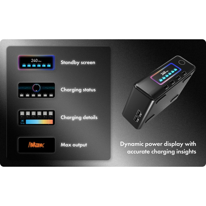 ICY BOX Diamond Charge 2401 Cargador de 240 W con pantalla LCD ICY BOX Diamond Charge 2401 Cargador de 240 W con pantalla LCD