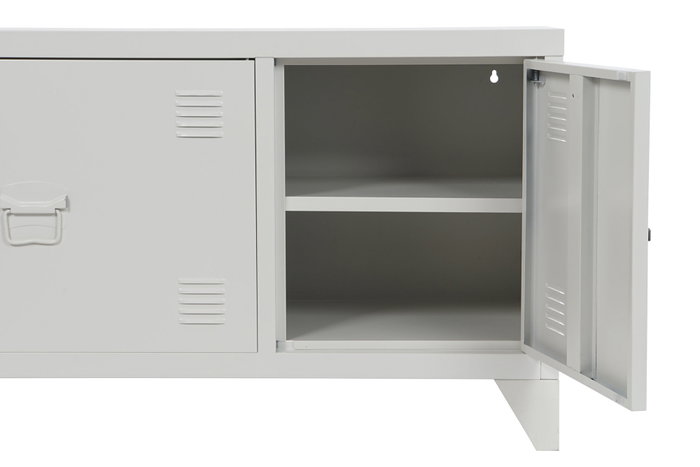 DKD Home Decor Mueble TV Vintage Blanco Metal 120 x 40 x 58 cm