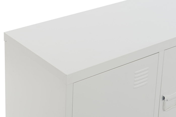 DKD Home Decor Mueble TV Vintage Blanco Metal 120 x 40 x 58 cm