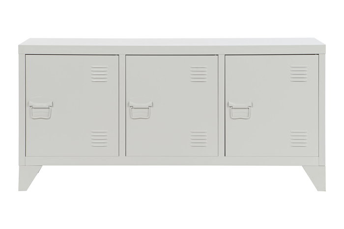 DKD Home Decor Mueble TV Vintage Blanco Metal 120 x 40 x 58 cm