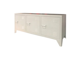 DKD Home Decor Mueble TV Vintage Blanco Metal 120 x 40 x 58 cm