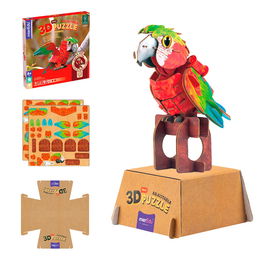 MIEREDU Mini Puzzle 3D Loro ME4115 Juguete Creativo para Niños +8 años, Motricidad Fina y Concentración