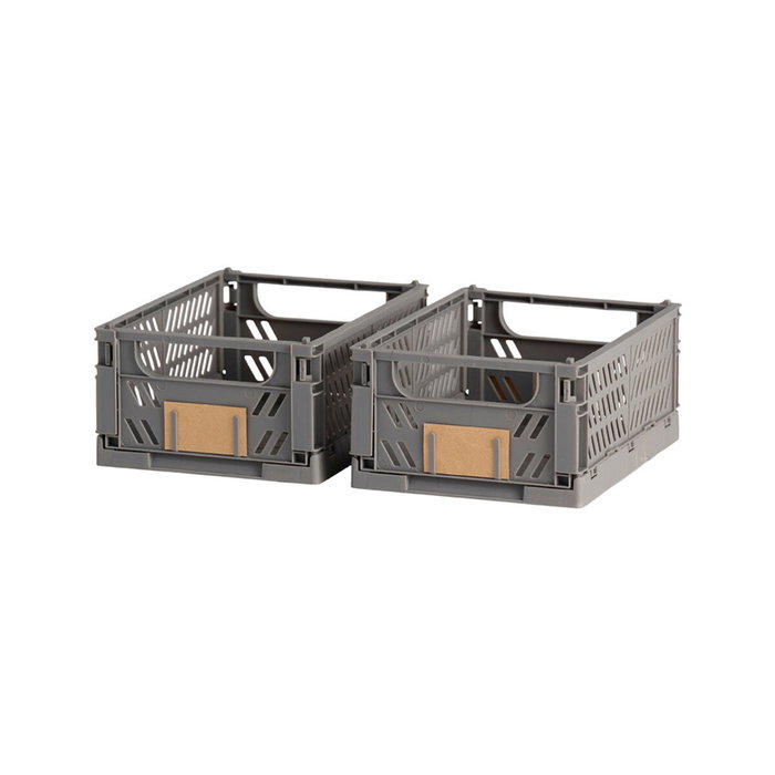 Day Set de 2 Cajas de Almacenaje Plegables Gris Oscuro