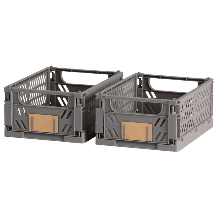 Day Dar Juego de 2 Cajas Plegables 17x12,5 cm de Almacenaje Apilables Gris Oscuro 1,2 L