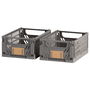 Day Dar Juego de 2 Cajas Plegables 17x12,5 cm de Almacenaje Apilables Gris Oscuro 1,2 L