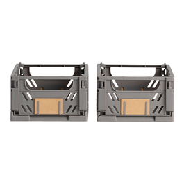 Day Dar Juego de 2 Cajas Plegables 17x12,5 cm de Almacenaje Apilables Gris Oscuro 1,2 L