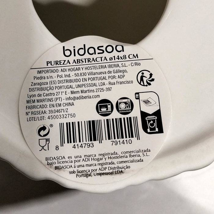 Bidasoa Soporte de Porcelana Pureza Abstracta Blanco Bidasoa Soporte de Porcelana Pureza Abstracta Blanco