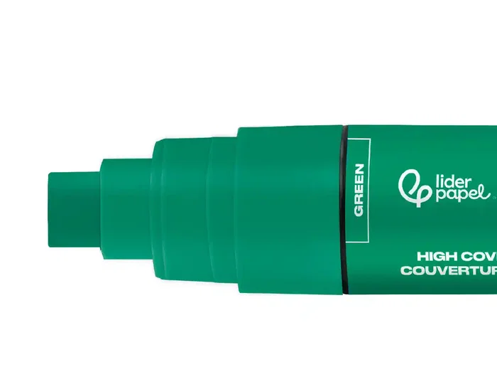 Liderpapel Rotulador Acrilico Base Agua Todo Tipo de Superficie Punta Rectangular 10 mm Verde