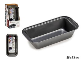 Kinvara Molde Rectangular Metal 25 cm (13x25.2x6.2 cm) Gris Oscuro 850ml Antiadherente para Horno (Set de 24)