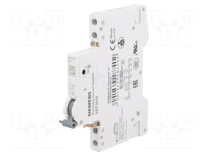 Siemens 5ST3010 Interruptor auxiliar 1 NO 1 NC Siemens 5ST3010 Interruptor auxiliar 1 NO 1 NC