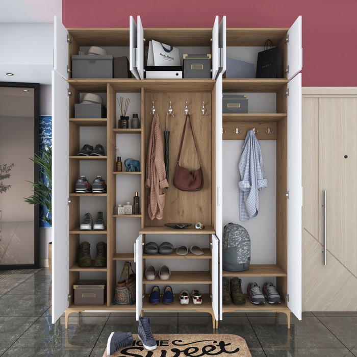 Hanah Home Recibidor EA121 - 2765 Nogal y Blanco 180x240x37.5 cm
