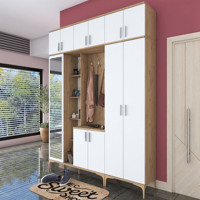 Hanah Home Recibidor EA121 - 2765 Nogal y Blanco 180x240x37.5 cm