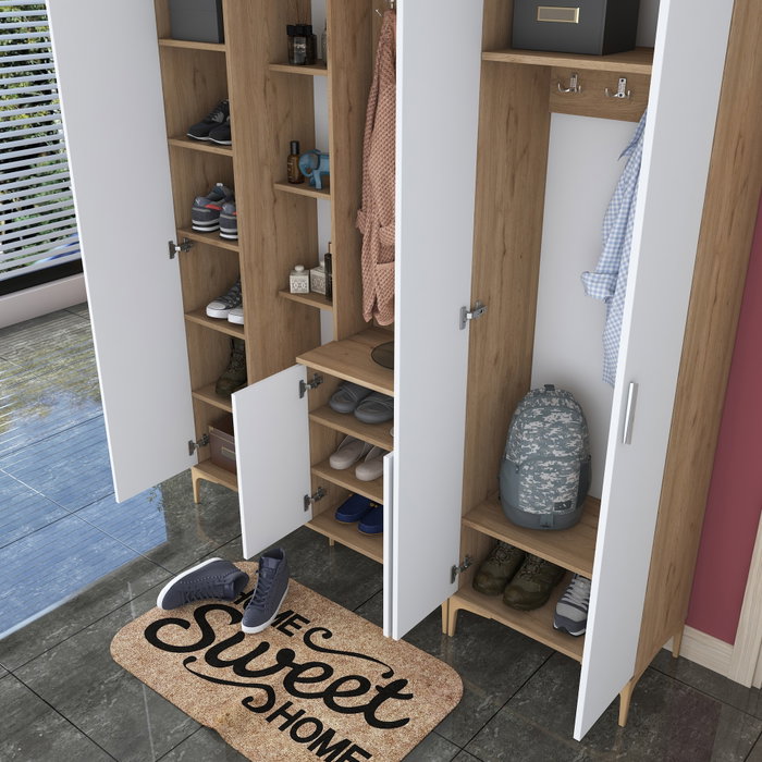 Hanah Home Recibidor EA121 - 2765 Nogal y Blanco 180x240x37.5 cm