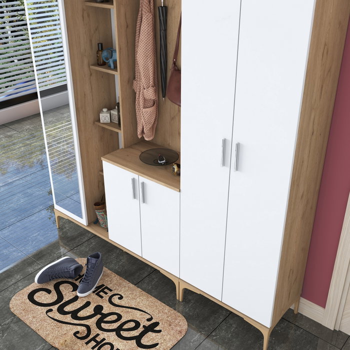 Hanah Home Recibidor EA121 - 2765 Nogal y Blanco 180x240x37.5 cm
