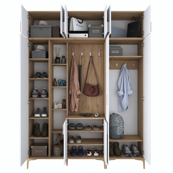 Hanah Home Recibidor EA121 - 2765 Nogal y Blanco 180x240x37.5 cm