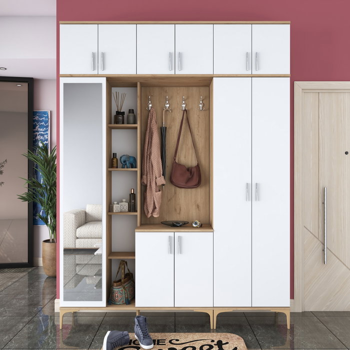 Hanah Home Recibidor EA121 - 2765 Nogal y Blanco 180x240x37.5 cm