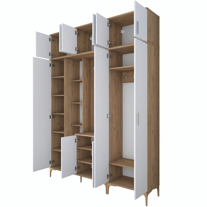 Hanah Home Recibidor EA121 - 2765 Nogal y Blanco 180x240x37.5 cm