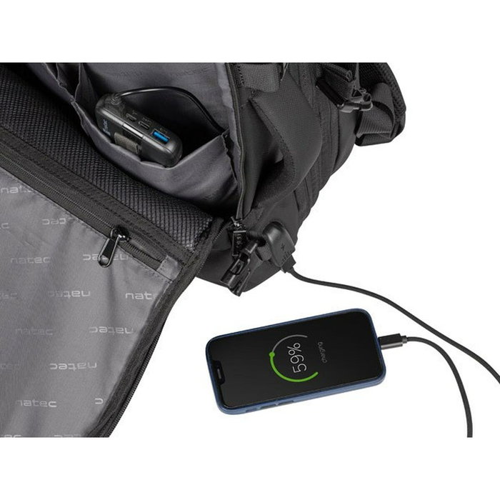 Natec NTO-2116 Mochila de Excursión Negro 17.3 Pulgadas