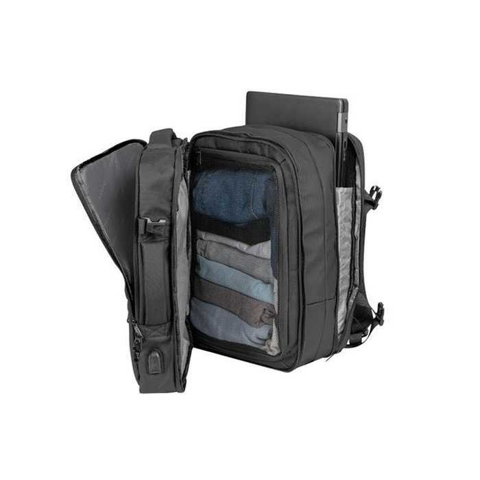 Natec NTO-2116 Mochila de Excursión Negro 17.3 Pulgadas