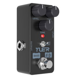 YUER Pedal de Bass FD - Distorsión Fuzz y modo Dist con mezcla Dry/Fuzz