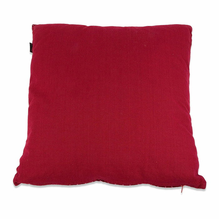 Basics Cojín de algodón rojo con líneas rosas 50 x 12 x 50 cm