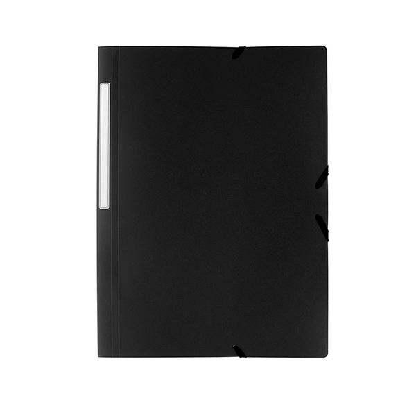 Grafoplás Carpeta Poligraf con Gomas y 3 Solapas Negro Folio