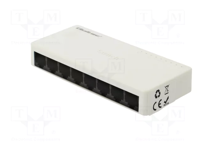 Qoltec 52246 Switch de red con 8 puertos RJ45 100Mbps
