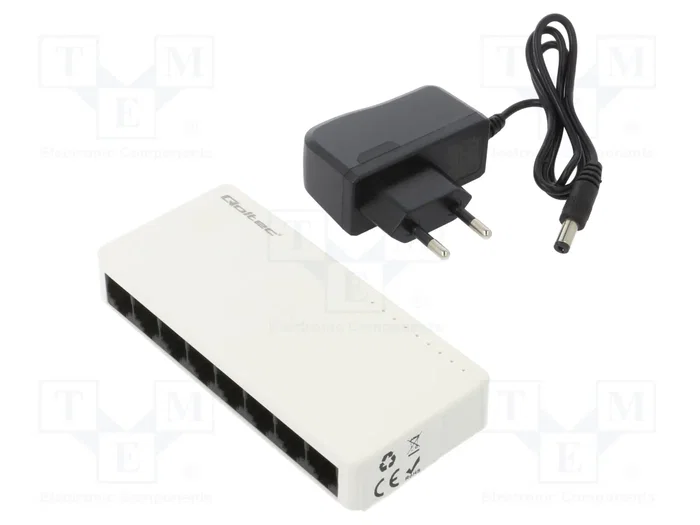 Qoltec 52246 Switch de red con 8 puertos RJ45 100Mbps
