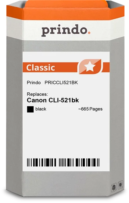 Prindo Cartucho de Tinta Negro PRICCLI521BK Classic Prindo Cartucho de Tinta Negro PRICCLI521BK Classic