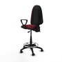 PIQUERAS Y CRESPO Taburete Aýna con Mecanismo Asincro, Similpiel Granate